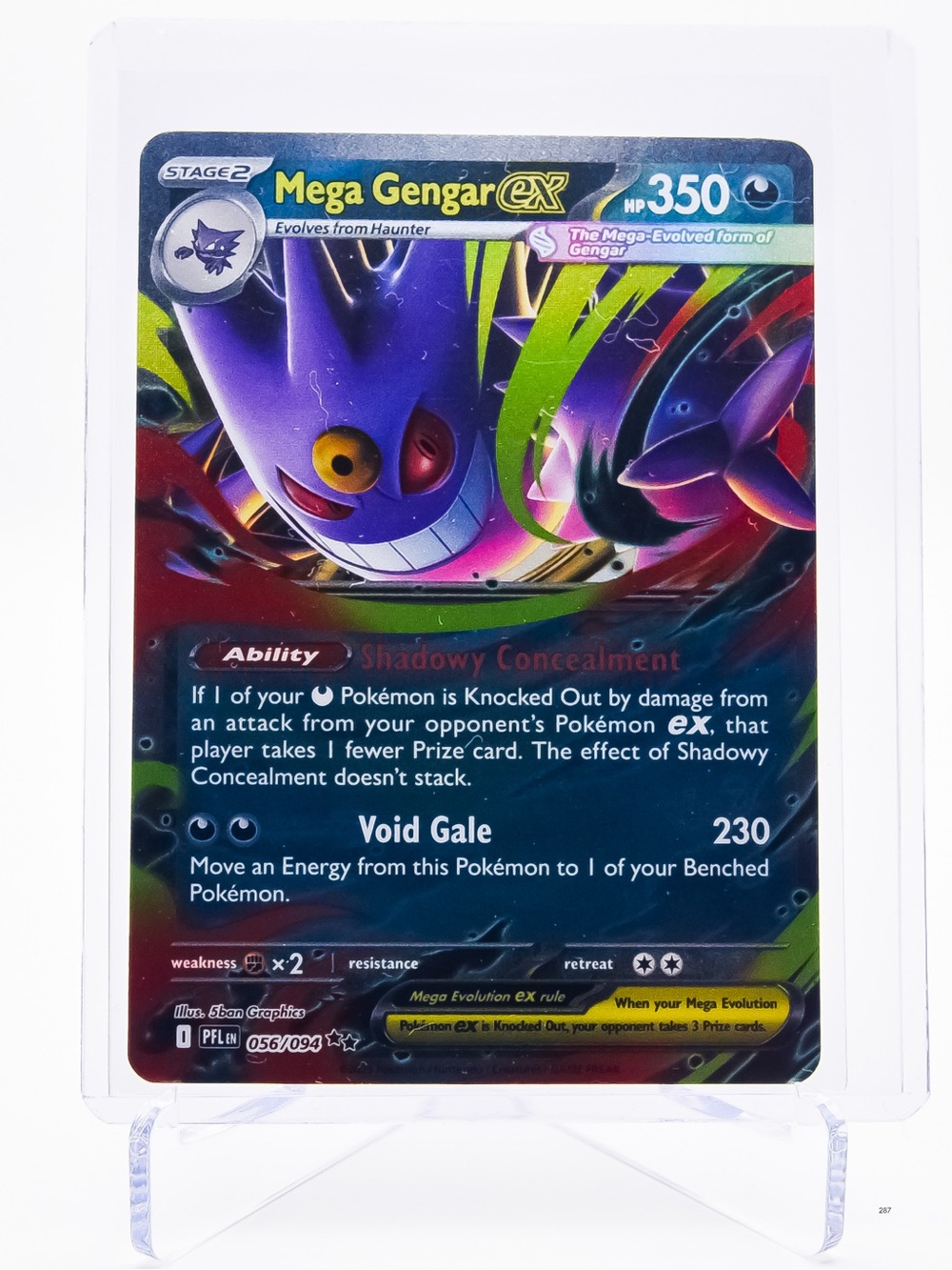 Pokemon Card Mega Gengar 056/094 EX Double Rare Holo Phantasmal Flames NM
